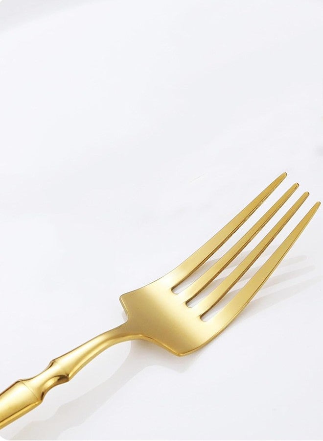 KitchEase Set of 4 Silverware Dinner Forks | 4-Piece Korean Vintage Style Flatware Fork Set | Dishwasher-Safe Stainless Steel Cutlery for Home, Restaurant & Gift Giving (Aurum Gold) - Image 5